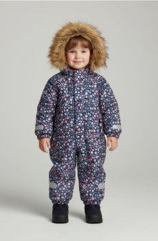 Утеплений зимовий комбінезон - темно-синій