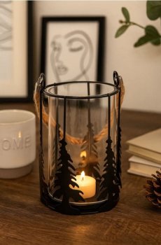 Декоративна LED настільна лампа з різдвяною тематикою - чорний