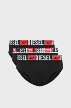 Мужские черные брифы (3 шт) UMBR-ANDRETHREEPACK MUTANDE Черный L Diesel 00SH05 0DDAI