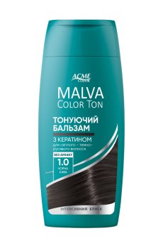 Тонирующий бальзам Malva Color Ton для светлых-темно-русых волос, 1.0 Черный кофе, 180 мл