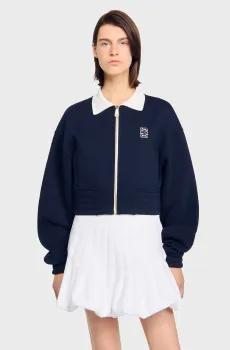 Женская темно-синяя кофта Синий 36 Sandro SFPSW00650_Deep blu