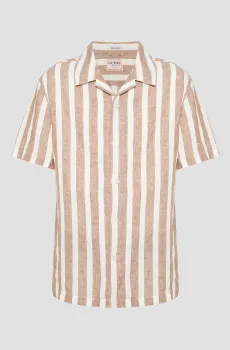 Мужская льняная рубашка в полоску Разноцветный S Guess M5GH76.WH3J0;S13O