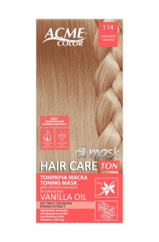 Тонирующая маска Acme Color Рябина Ton Oil Mask для светлых волос c эффектом ламинирования, 114 Карамель, 30 мл
