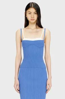 Женский голубой топ M-ZARRINA Голубой XS Diesel A20845 0WICK