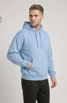 Кофта comfort fit з капюшоном з домішкою бавовни - light blue