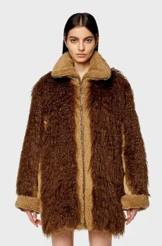 Женская коричневая шуба W-BECCA Коричневый 40 Diesel A10774 0KJAB
