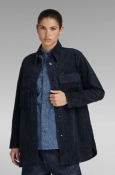 Женская темно-синяя вельветовая рубашка Regular BF Синий S G-Star RAW D23552,D411