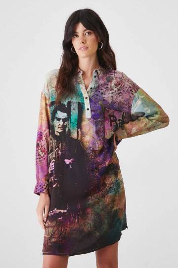 Платье Medicine цвет бирюзовый midi oversize Платье Medicine цвет бирюзовый midi oversize