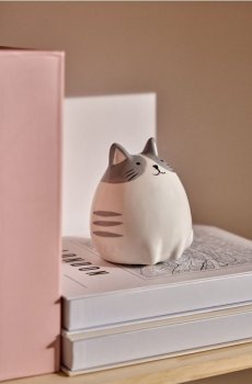 Керамічна скарбничка з мотивом кота - різнобарвний