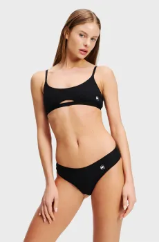 Женский черный топ ikon rib peephole bralette Черный S Karl Lagerfeld A3W47022