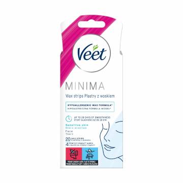 Восковые полоски для депиляции Veet Minima для чувствительной кожи лица, 20 шт Восковые полоски для депиляции Veet Minima для чувствительной кожи лица, 20 шт