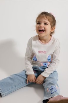 Reserved - Футболка Lilo & Stitch - кремовий - 893HT-01X