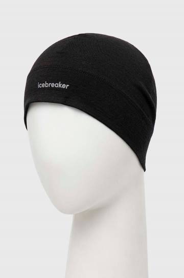 Шапка Icebreaker Oasis цвет чёрный из тонкого трикотажа шерсть Шапка Icebreaker Oasis цвет чёрный из тонкого трикотажа шерсть