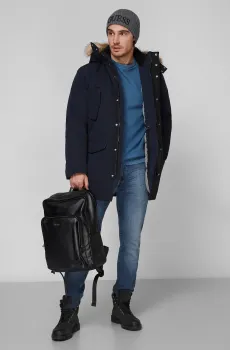 Мужская темно-синяя пуховая парка Синий S Guess M1BL23.WE6Z2;G7V2