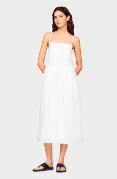 Женский белый сарафан LINEN MIDI SLIP Белый S Tommy Hilfiger WW0WW41877