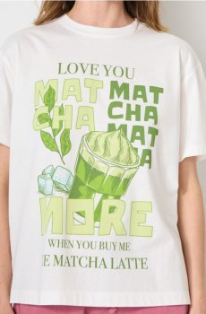 Бавовняна футболка з кольоровим принтом - кремовий