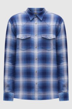 Синяя рубашка в клеточку