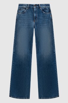 Синие джинсы с эффектом потертости