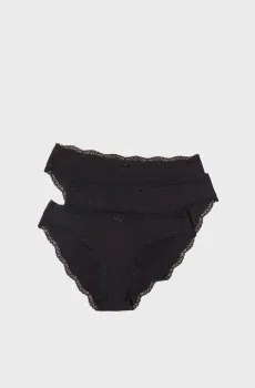 Женские черные трусики-слипы (3 шт) JIM Черный M Etam 6538662