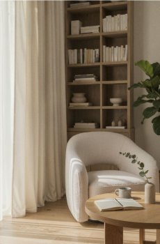 Штора на стрічці - бежевий