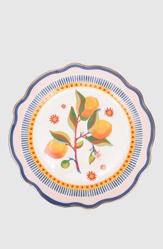 Фарфоровая обеденная тарелка Dolce Vita с принтом