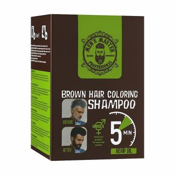Окрашивающий шампунь для волос Mens Master Brown Hair Coloring Shampoo, 10*25 мл Окрашивающий шампунь для волос Mens Master Brown Hair Coloring Shampoo, 10*25 мл
