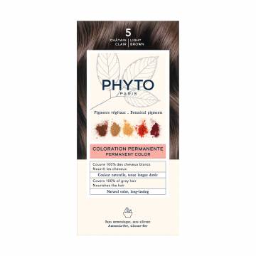Безаммиачная крем-краска для волос Phyto PhytoColor Coloration Permanente 5 Светлый шатен, 112 мл Безаммиачная крем-краска для волос Phyto PhytoColor Coloration Permanente 5 Светлый шатен, 112 мл