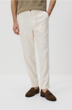 Reserved - Класичні штани carrot kroju - білий - 849HO-00X