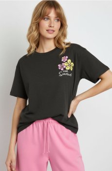 Футболка loose fit The Simpsons - темно-сірий