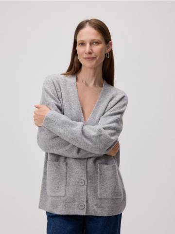 Reserved - Кардиган на ґудзиках - світло-сірий - 073GH-09M