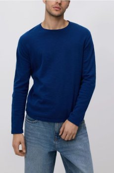 Reserved - Бавовняний джемпер - індиго - 634HD-57X