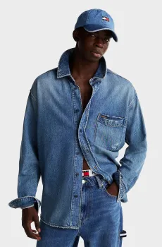 Мужская синяя джинсовая рубашка RELAXED Синий M Tommy Jeans DM0DM20650
