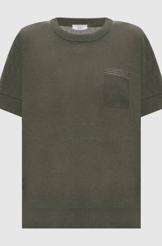 Зеленый топ с льном