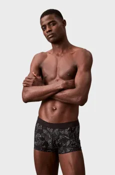 Мужские черные боксеры с узором LOW RISE TRUNK Черный S Calvin Klein 000NB4061A