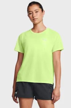 Женская салатовая футболка UA Trail Run SS Салатовый XS Under Armour 1383361-304