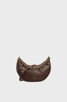 Женская коричневая кожаная сумка MOON LEATHER CROSSOVER Коричневый ONESIZE Tommy Hilfiger AW0AW17467