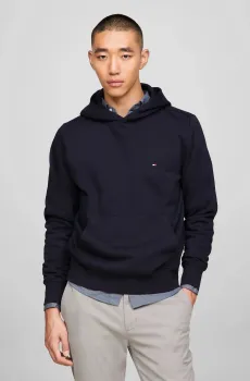 Мужское темно-синее худи FLAG LOGO Синий S Tommy Hilfiger MW0MW34266
