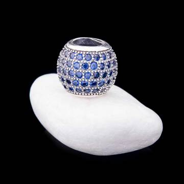 Серебряный шарм "Шарик" с синими фианитами 132278с Серебряный шарм "Шарик" с синими фианитами 132278с