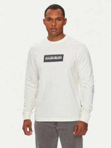 Napapijri Longsleeve S-Box Logo NP0A4I3M Écru Regular Fit Napapijri Longsleeve S-Box Logo NP0A4I3M Écru Regular Fit