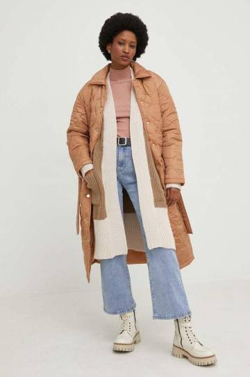 Куртка Answear Lab женская цвет коричневый переходная oversize Куртка Answear Lab женская цвет коричневый переходная oversize