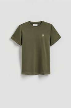 Reserved - Футболка слім фіт з гафтом - оливковий - WC992-91X