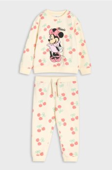 Бавовняний комплект з принтом Minnie Mouse - кремовий