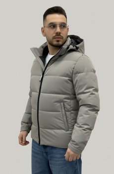 Светло-серая куртка демисезонная с капюшоном SB-25270-light-grey