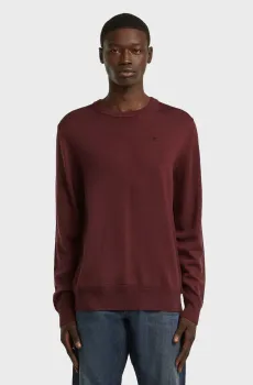 Мужской бордовый шерстяной джемпер Premium Бордовый XL G-Star RAW D27686,B692
