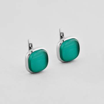 Серебряные серьги Minimal 1517-green Серебряные серьги Minimal 1517-green