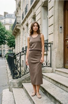 Мідіспідниця - кавовий