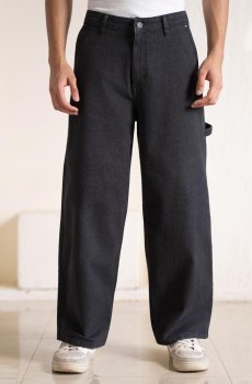 The Pant Project Men Black Baggy Fit Comfort Mid-Rise Stretchable Jeans