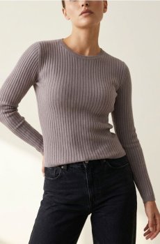 Класичний рельєфний светр - бежевий