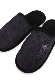Мужские комнатные тапочки 2Step закрытые, черные, размер 43-44 (WMSL2025-9-Bl)