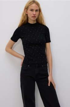 Reserved - Футболка з аплікацією - чорний - 578GA-99X